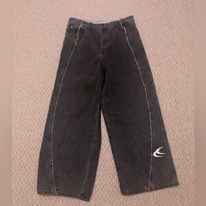 Scuffers Black Wide-Leg Pants with White Logo